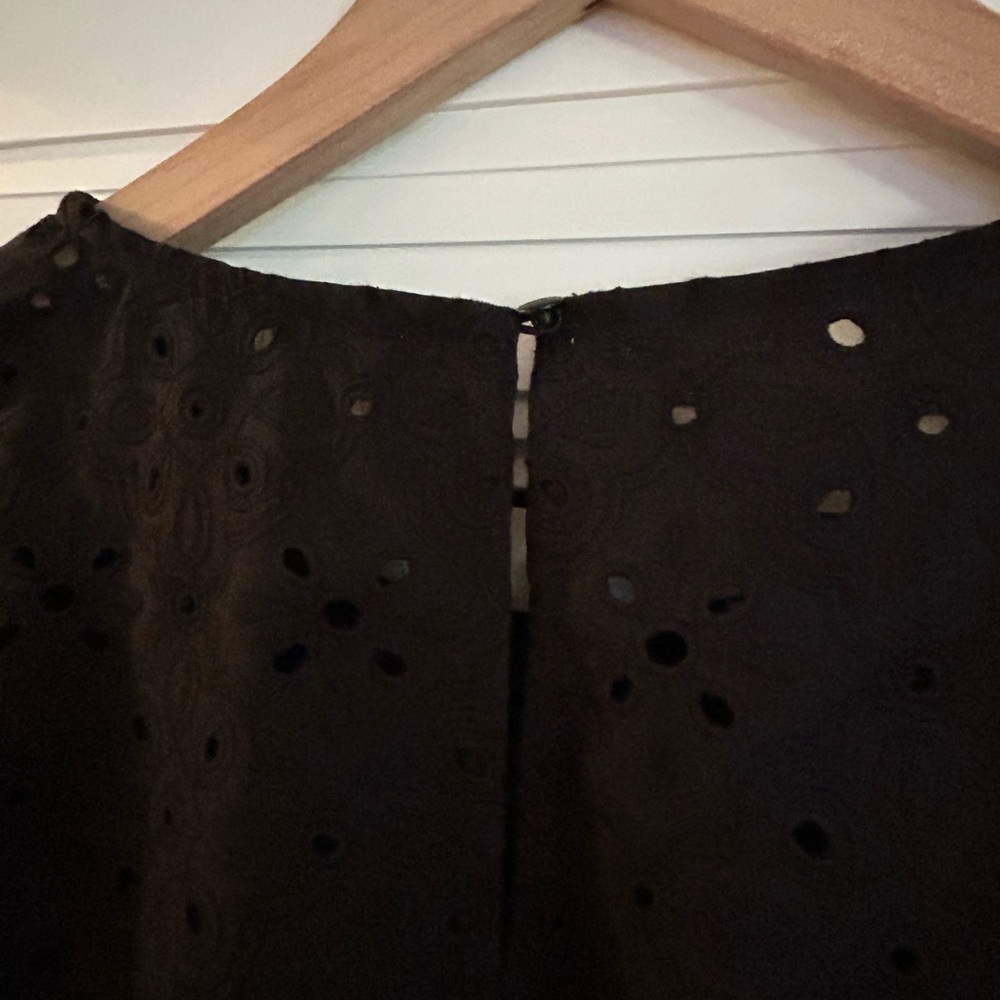 Sezane Annabelle Black Eyelet Blouse - Size 46/XL - Picture 9 of 9